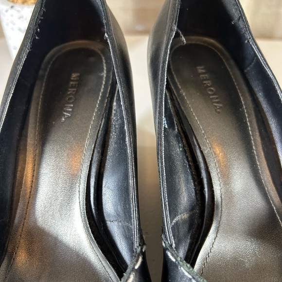 Merona black and white wedge open toe heels size 8 - Picture 6 of 9
